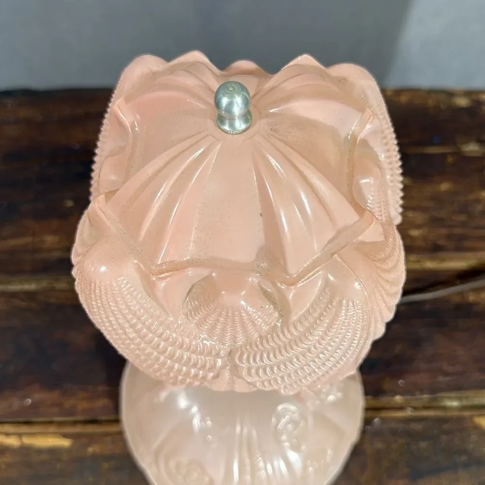 RARE - Vintage 1940’s L.E. Smith Art Deco SOUTHERN BELLE Lamp 9” Pink Glass - Picture 4 of 6